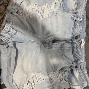 Rue21 Distressed Light Blue Jean Shorts